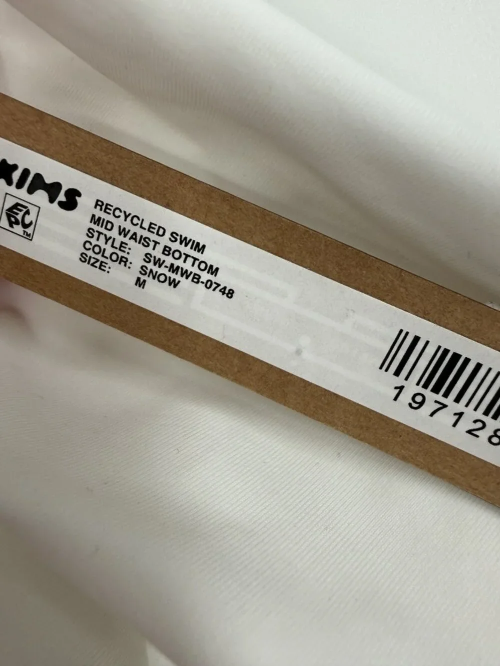 Skims Recycled Swim Mid Waist Bikini Bottoms White Size Medium